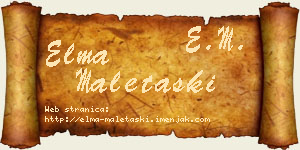 Elma Maletaški vizit kartica